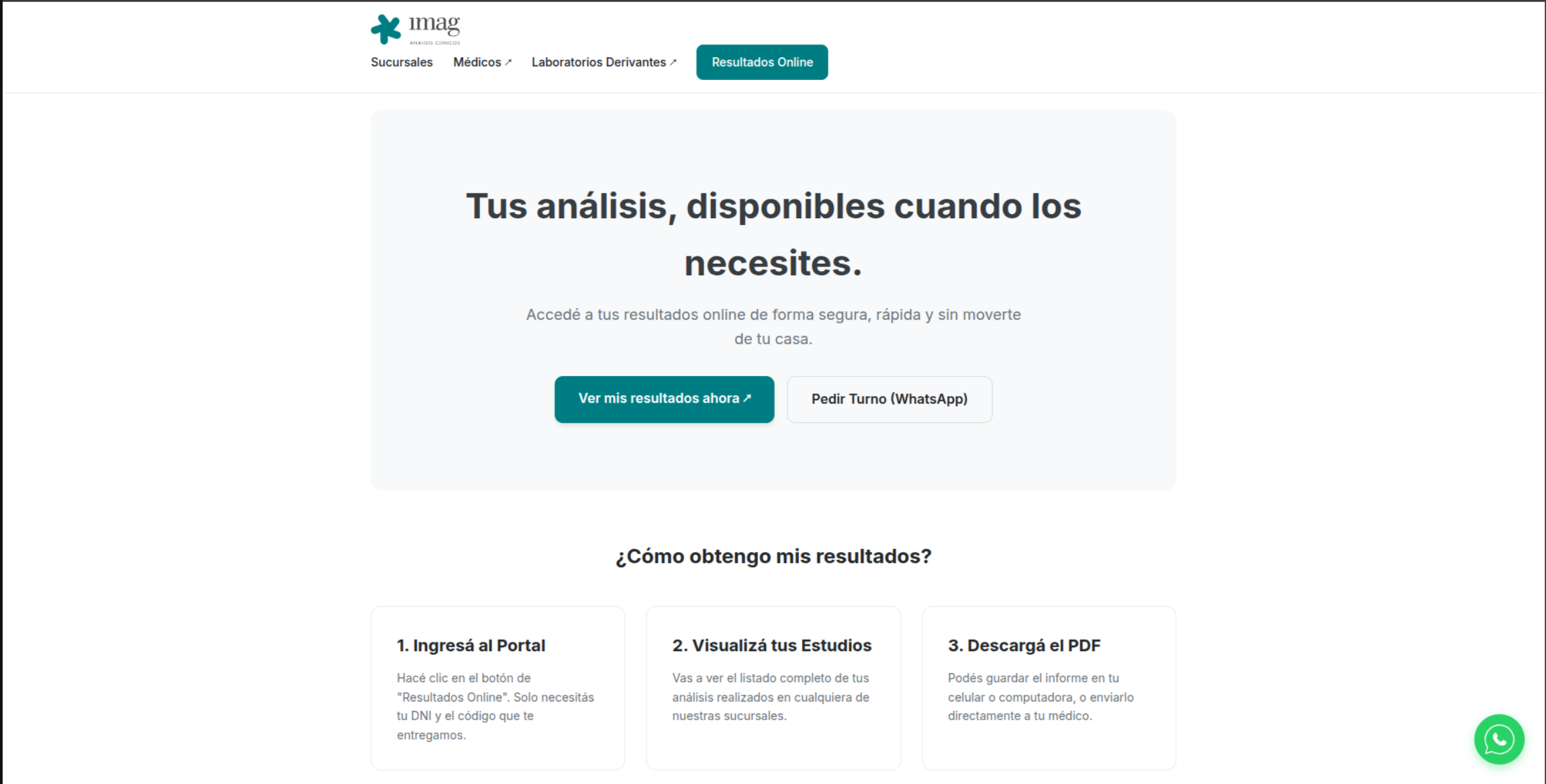 Captura del sitio ImagLab — imaglab.com.ar